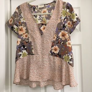 Anthropologie floral blouse